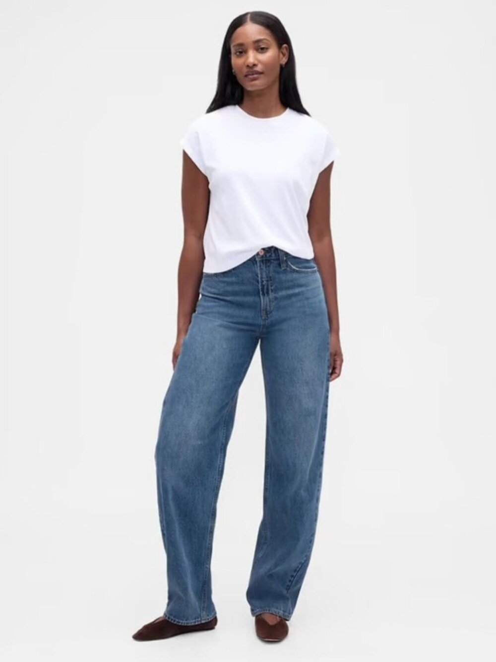 NWT Gap Curvy High Rise Barrel Jeans Medium  6 TALL 6T LONG 28T